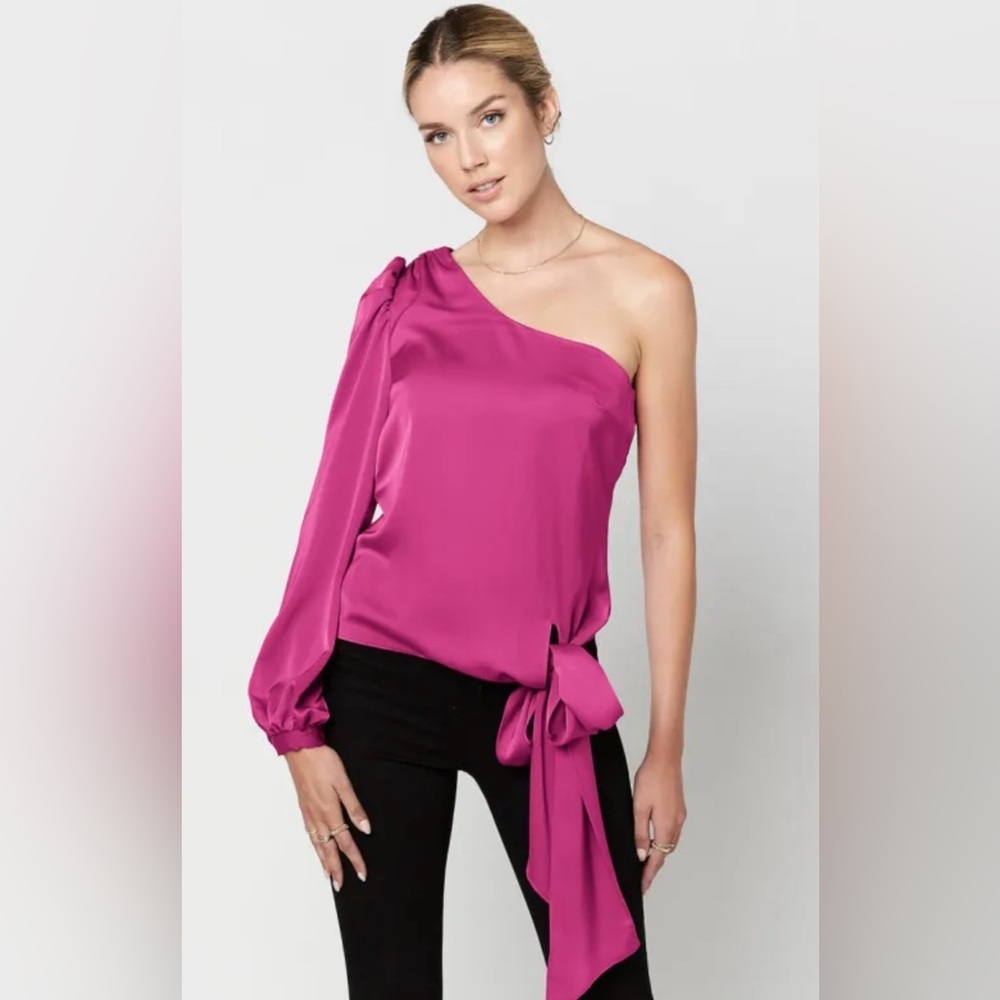 Buffalo David Bitton Magenta Blouse with Side Tie